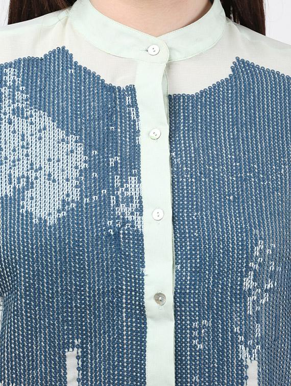 white georgette shirt - 9804890 - Zoom Image - 4