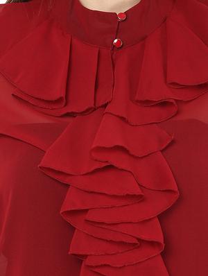 maroon Georgette shirt - 9811566 - Standard Image - 4