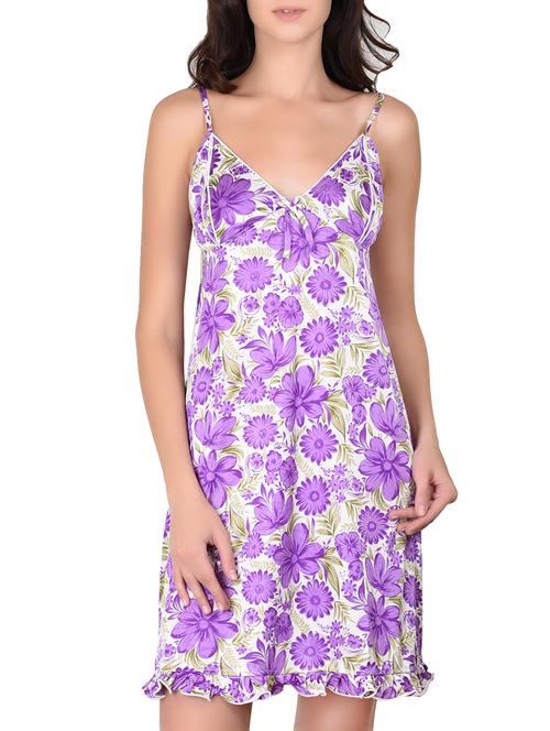 purple poly satin nightwear - 9813244 - Standard Image - 1