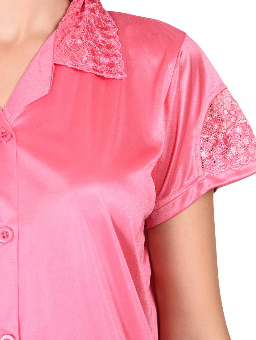 pink poly satin nightwear - 9813259 - Zoom Image - 4