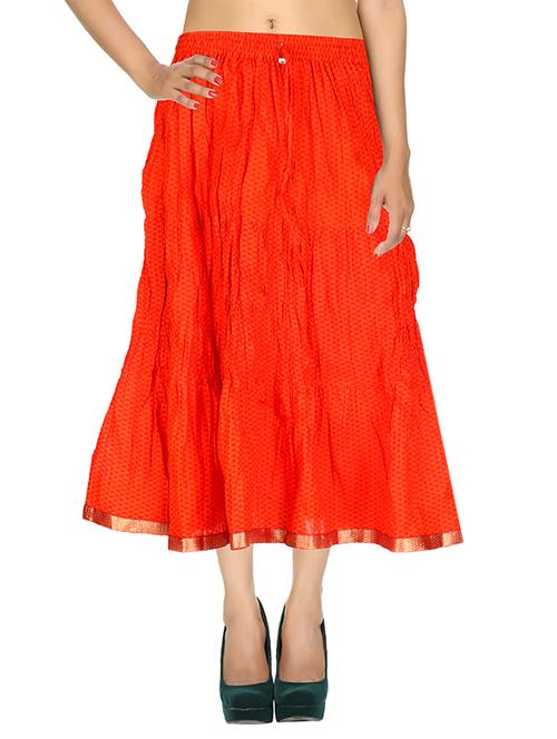 Red Cotton Skirt - 9823383 - Very Small Image - 1