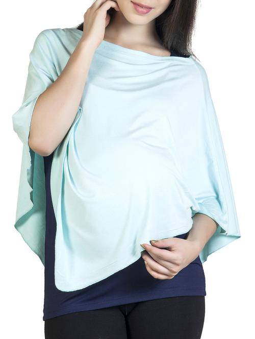 Turquoise asymmetrical maternity poncho - 9823546 - Standard Image - 1