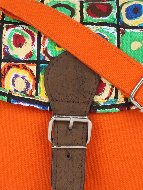 orange printed canvas sling bag - 9840864 - Zoom Image - 4