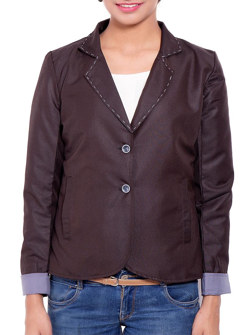 Brown Wool Blend Winter Coat - By