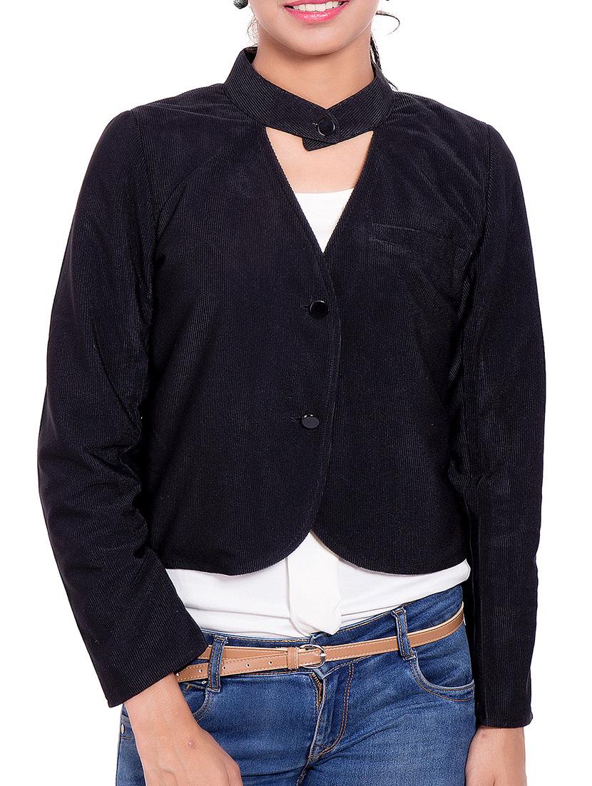 Black Corduroy Winter Coat - By