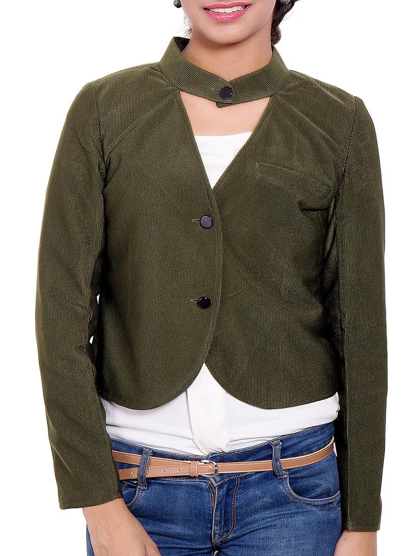 Green Corduroy Winter Coat - By