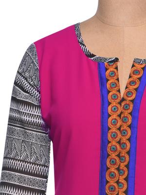 pink georgette straight kurta - 994151 - Standard Image - 4