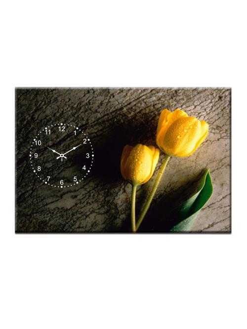 yellow tulips photo print wall clock - 996282 - Standard Image - 1