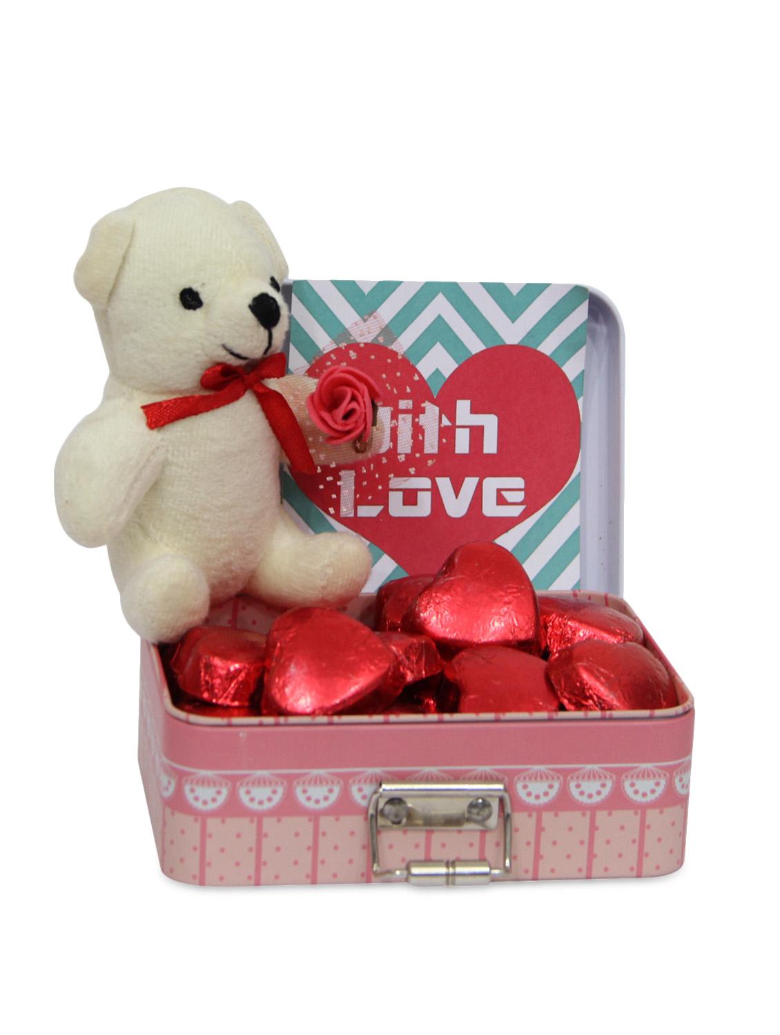 Multicolor Soft Toy With Chocolates Box Gift Set - By