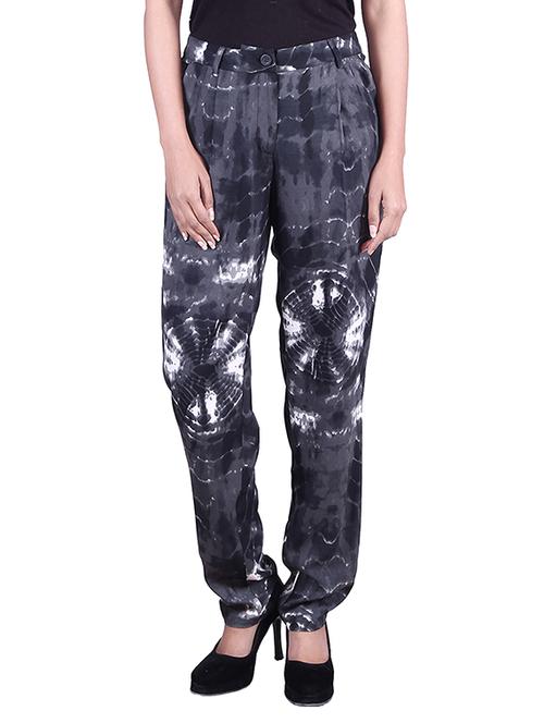 black,grey crepe harem pants - 9973666 - Standard Image - 1