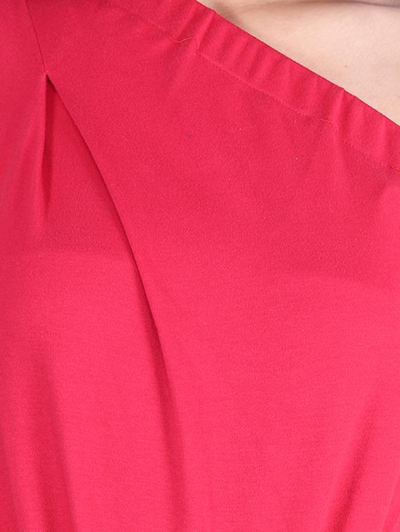 Solid red one-shoulder jumpsuit - 9973719 - Zoom Image - 4