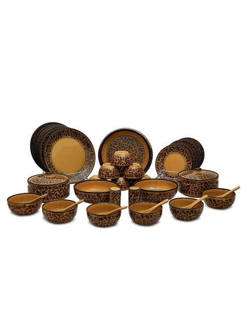 Caffeine Handmade Ceramic Classic Mughal Pack of 37 Dinner Set - 9983391 - Standard Image - 1
