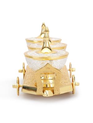 gold , silver brass decorative tray and bowl - 9985725 - Standard Image - 4