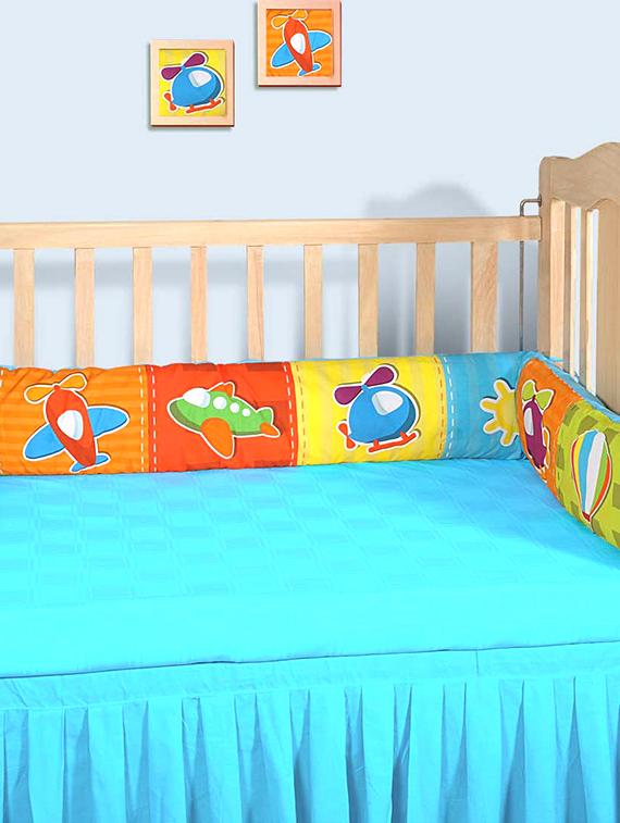 Swayam Digitally Printed Cot Bumper (Large / Std Size) 10"x160" (25x410cm) With 400 Gsm Polyfil Inside, No Oozing Out Of Fiber ( - By - 9995992