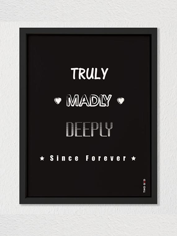 Black Colored Love Wall D��cor With Glass Front And MDF Back - By - 9999296