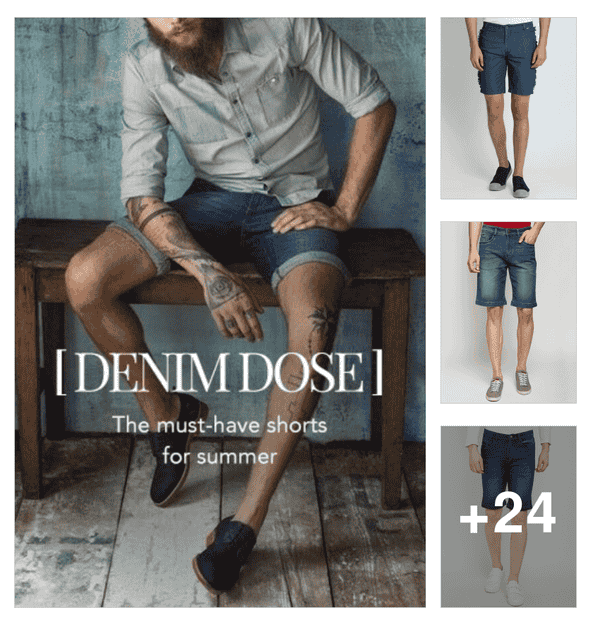 denim shorts for mens online india