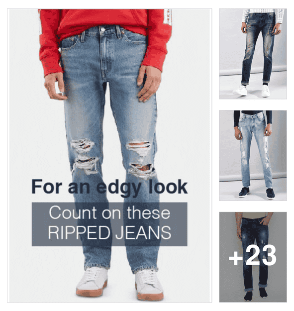 stripped jeans for men