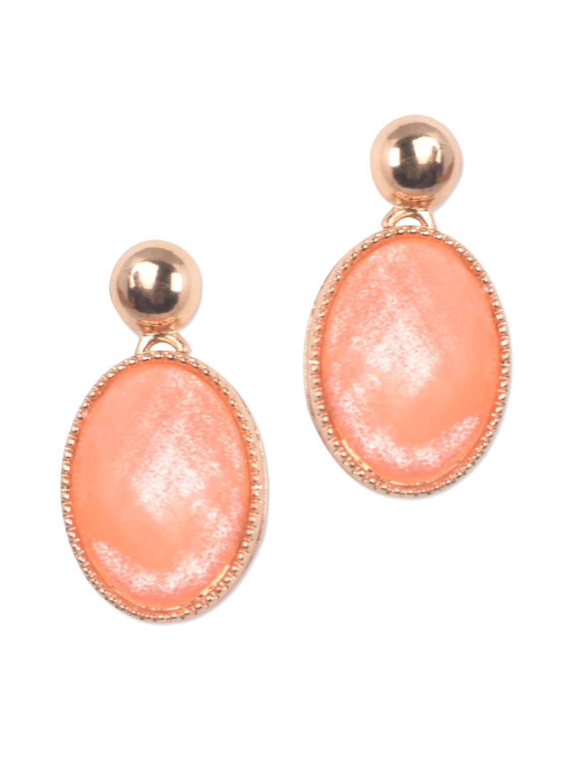 Orange oval drop earrings