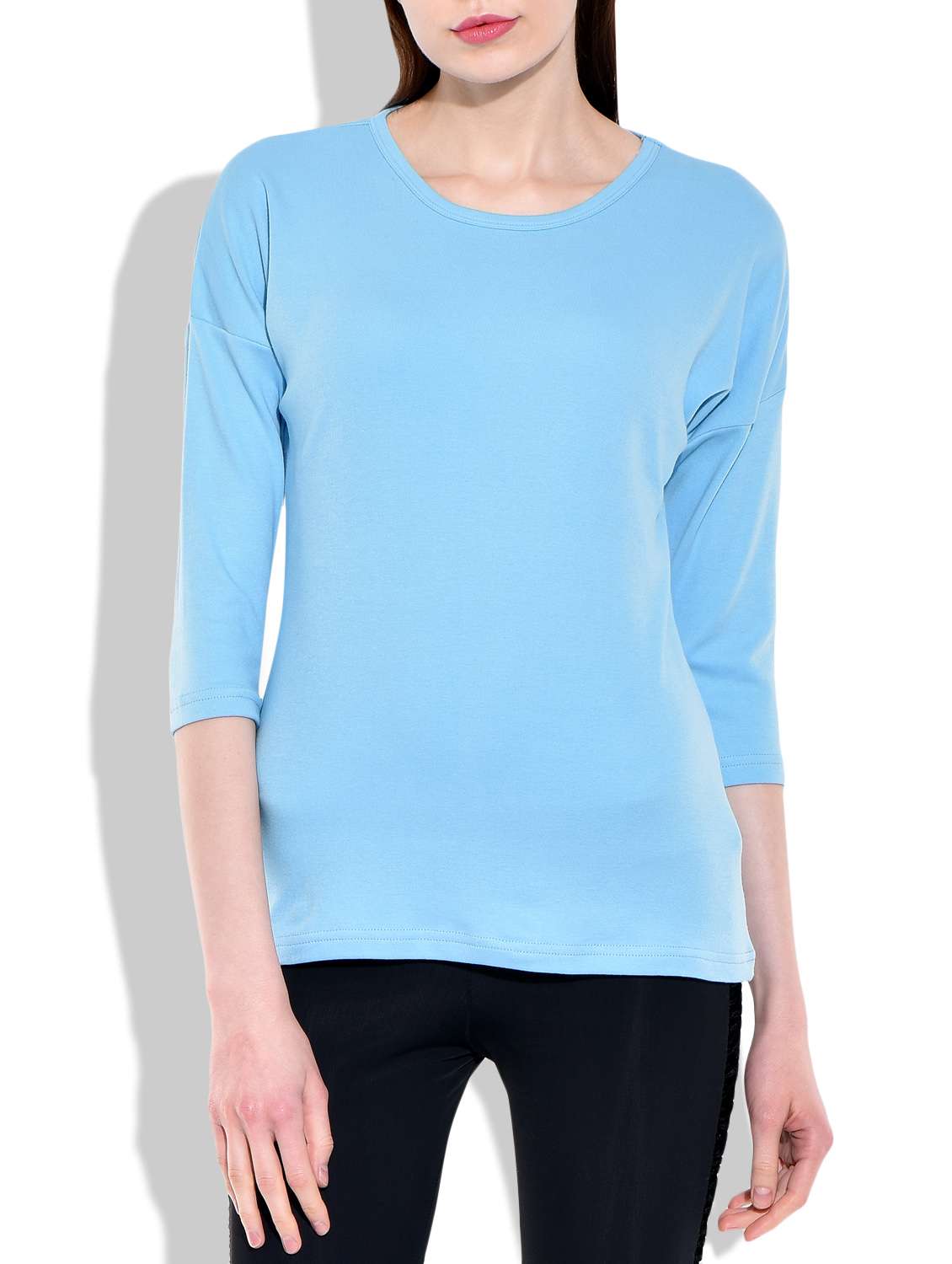 blue cotton regular top - 10012042 -  Zoom Image - 0