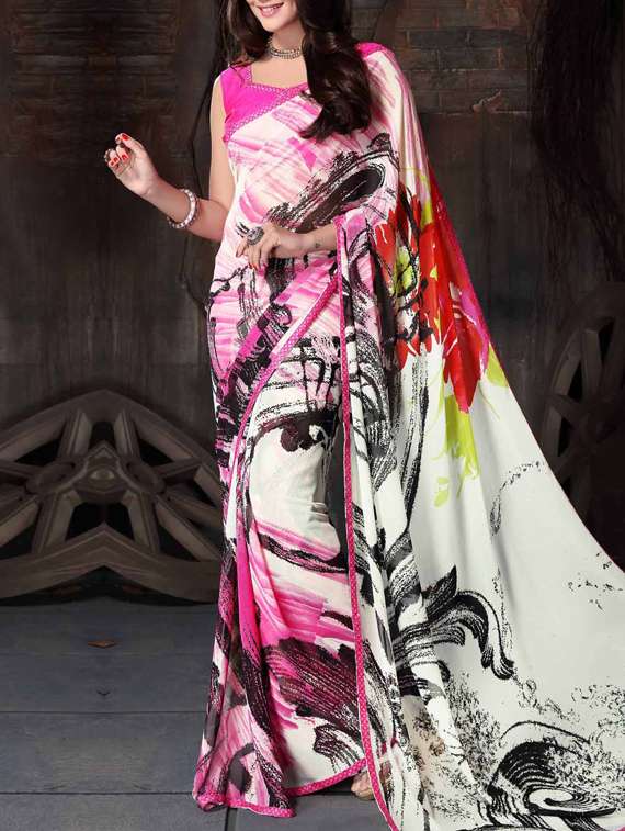 multicolor georgette saree