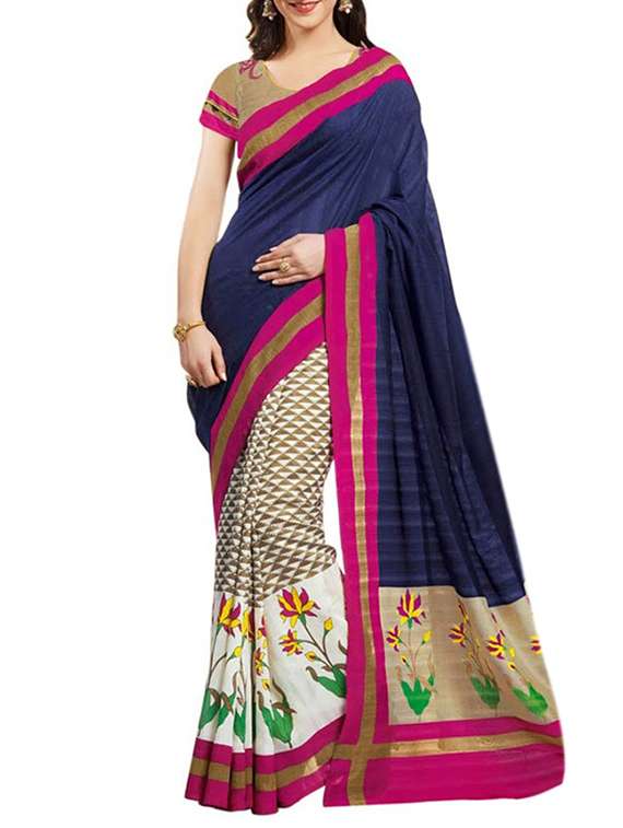 multi colored silk saree