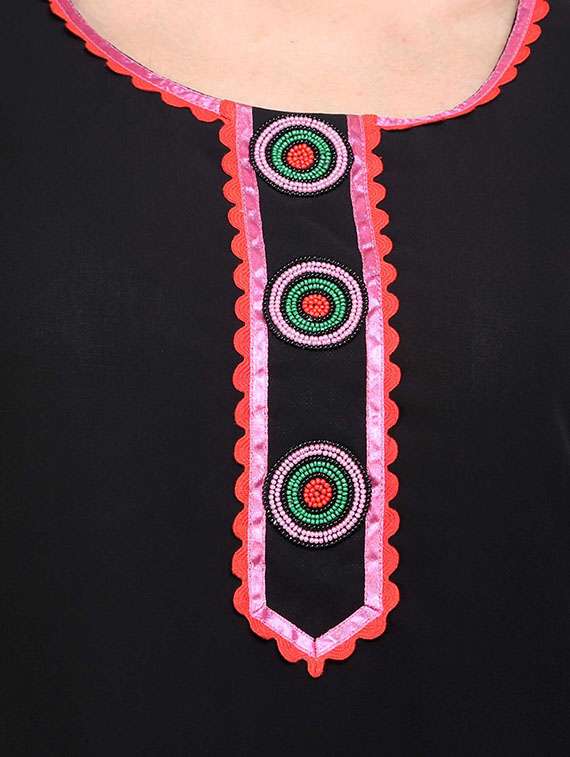 women round neck straight kurti - 10024376 -  Standard Image - 3