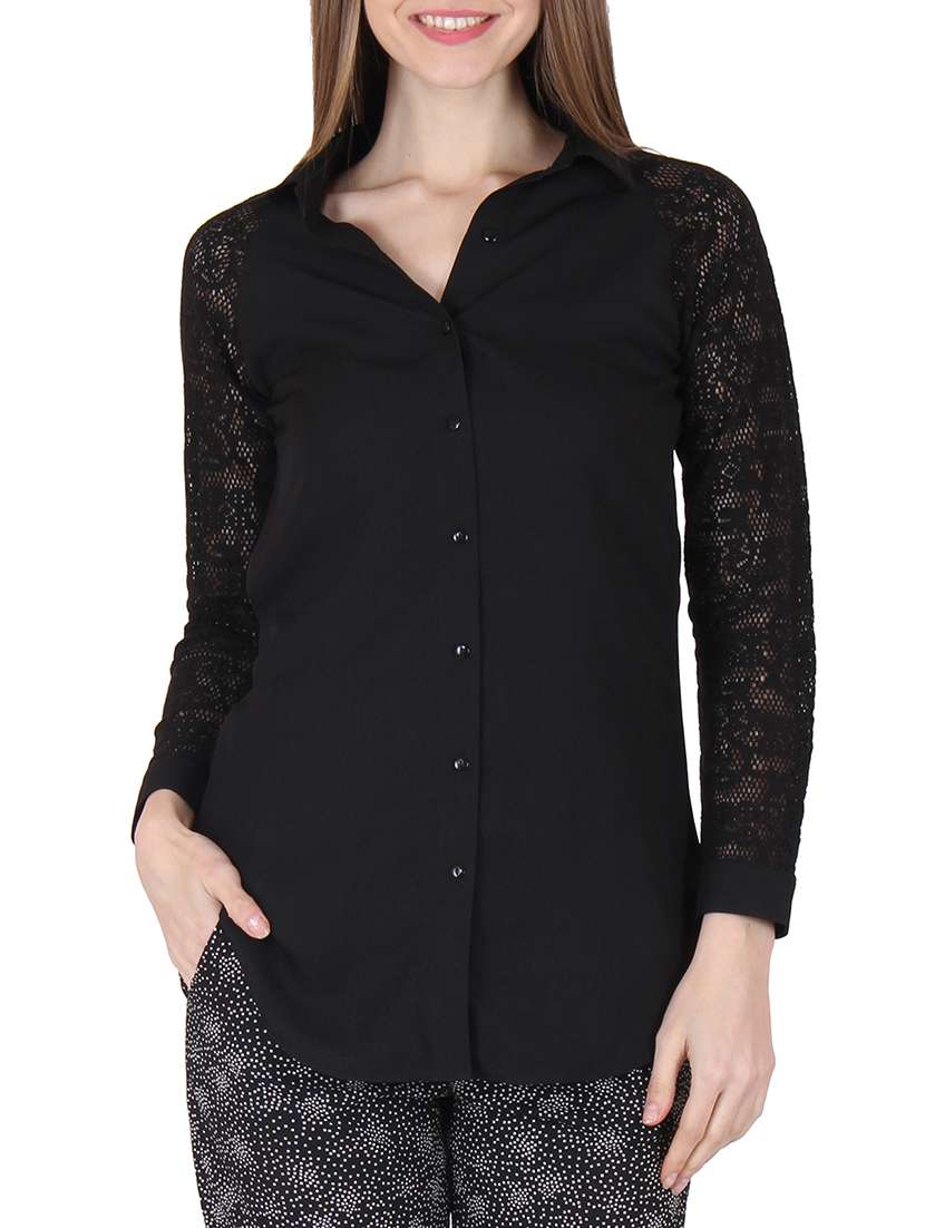 black georgette shirt