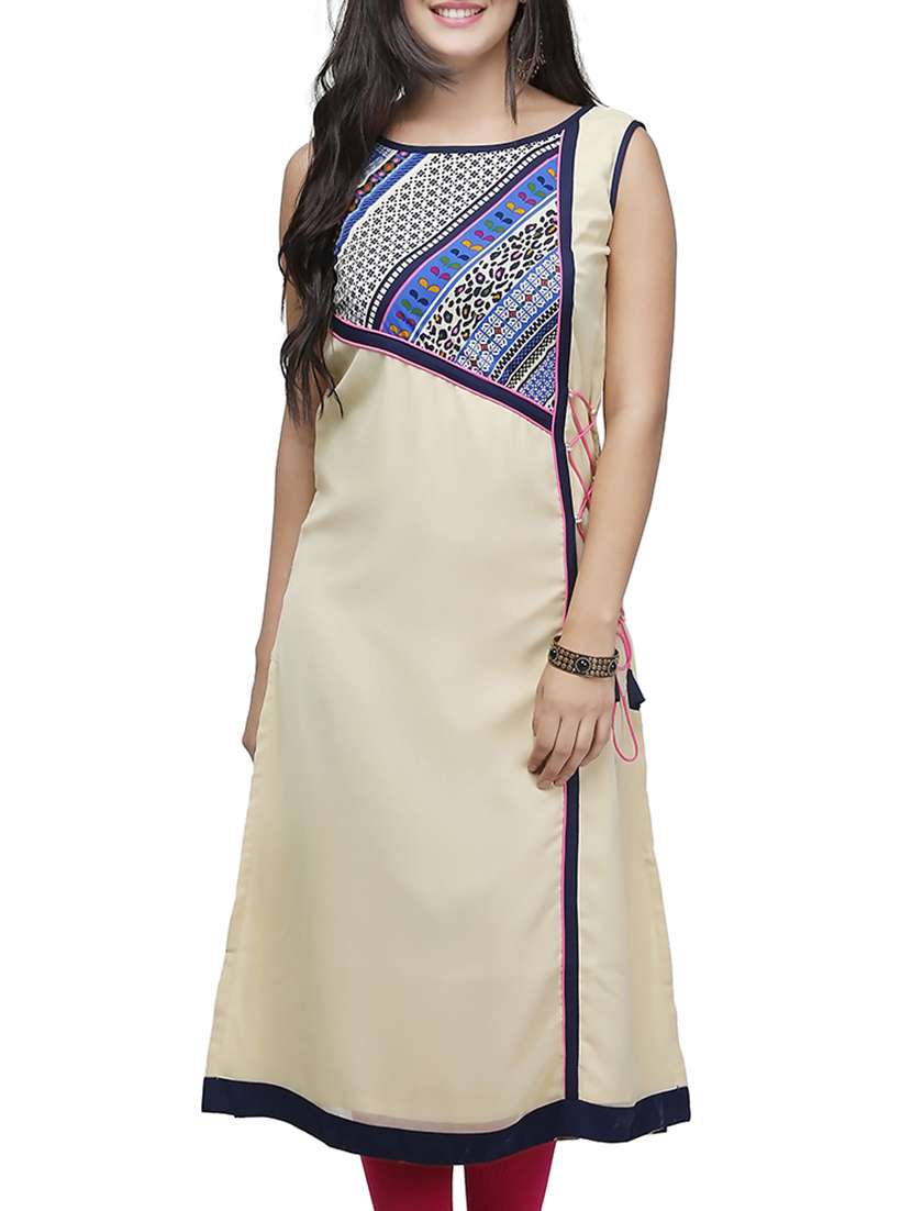 beige georgette aline kurta