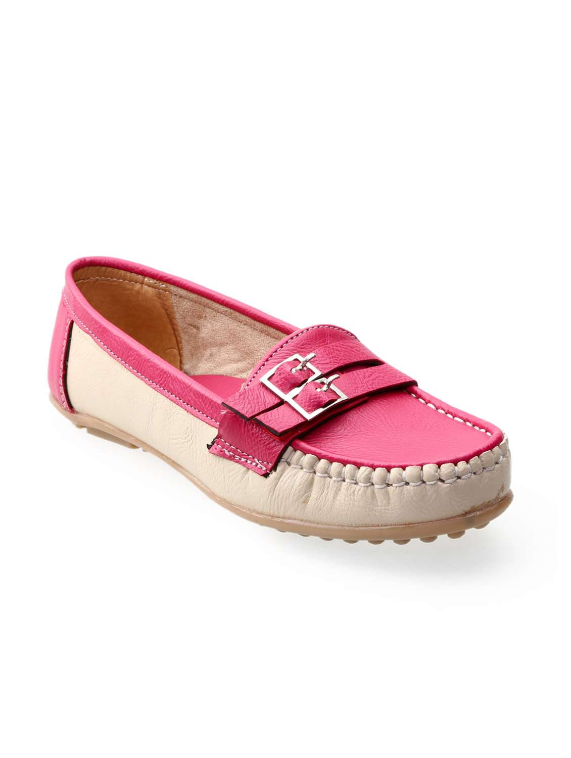 pink leatherette loafers & mocassins