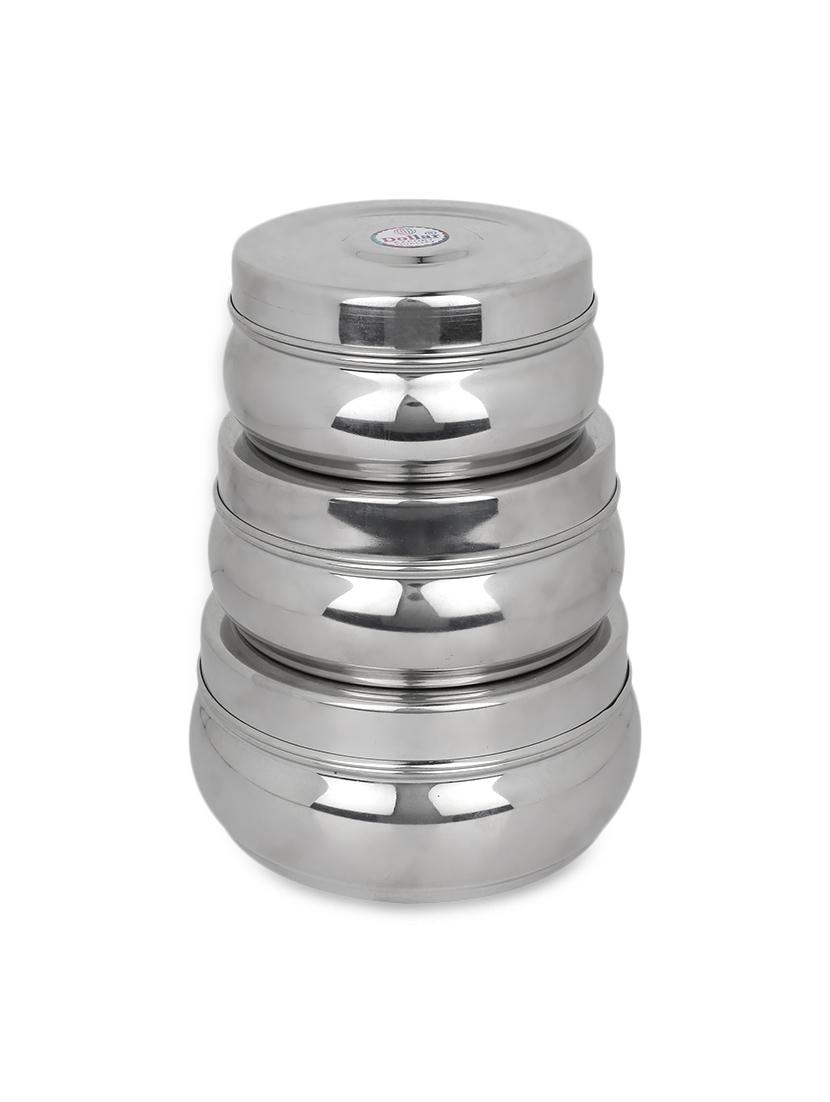 smart storage chrome steel box: set of 3