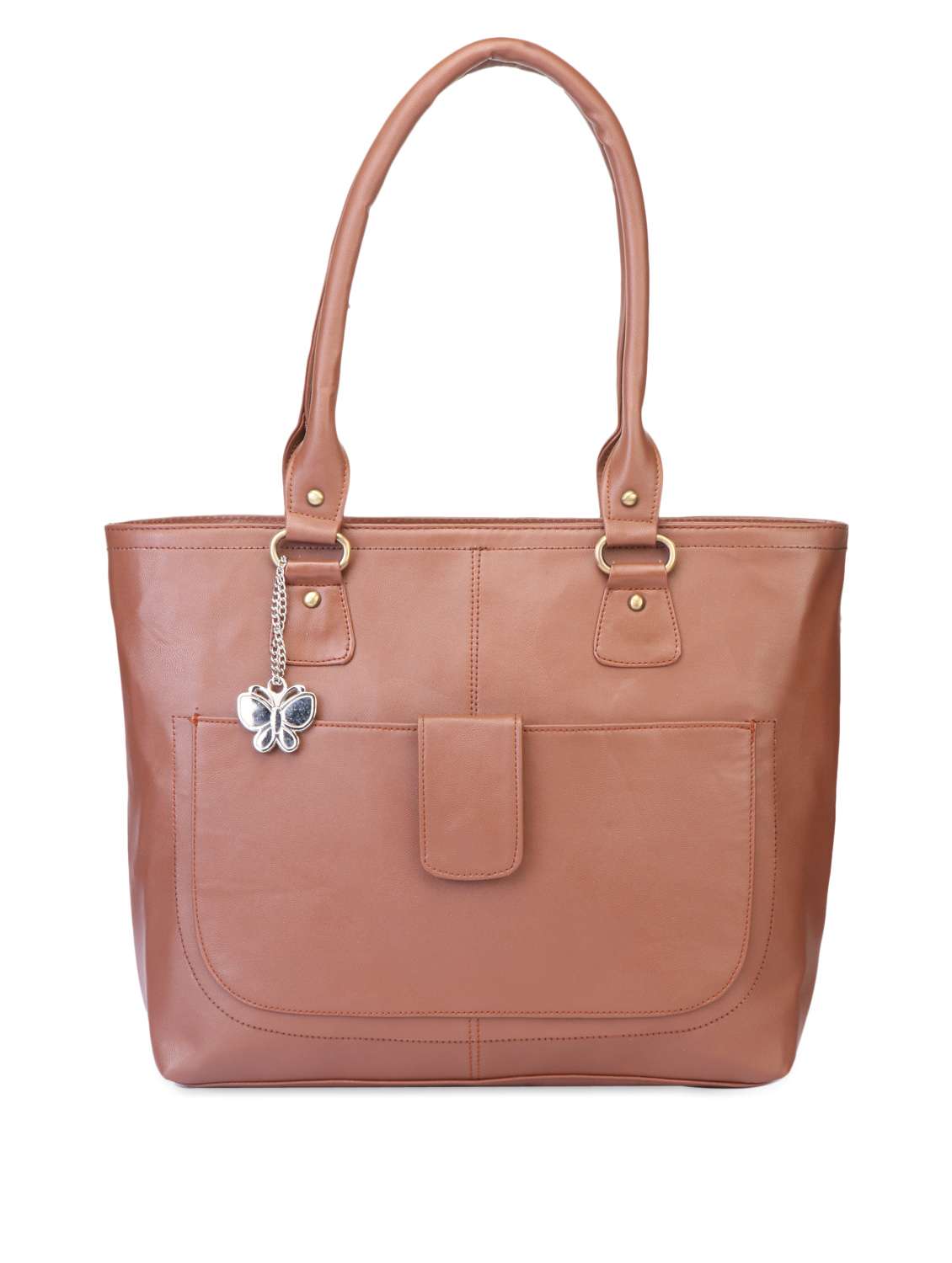 brown leatherette handbag
