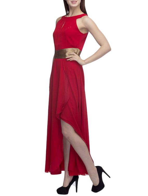 Red Polyester Dress for Women