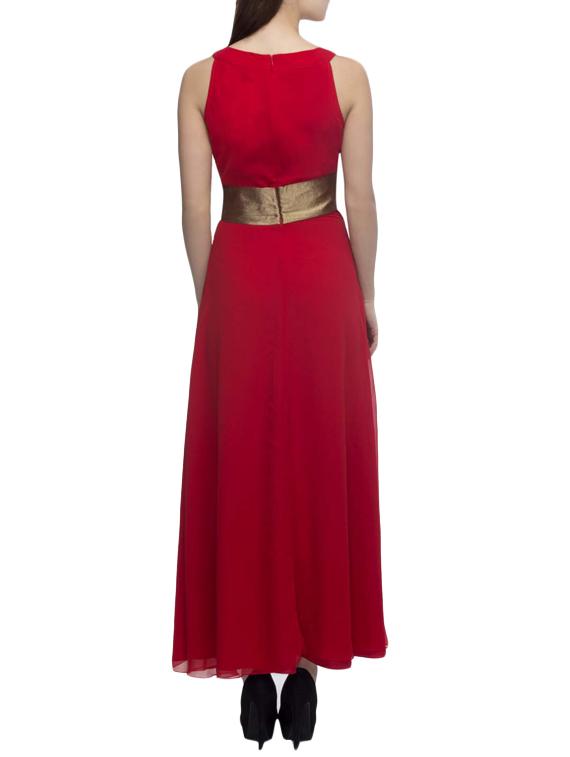 Red Polyester Dress for Women
