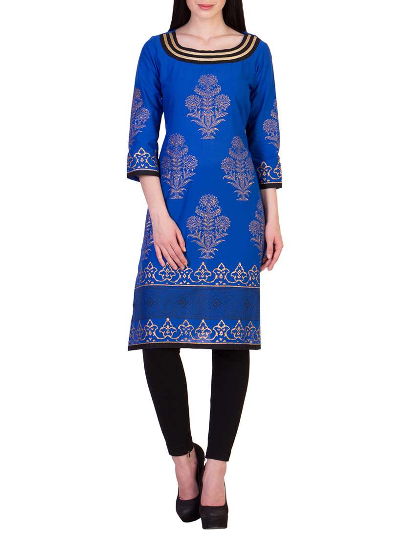 multi colored cotton straight kurta