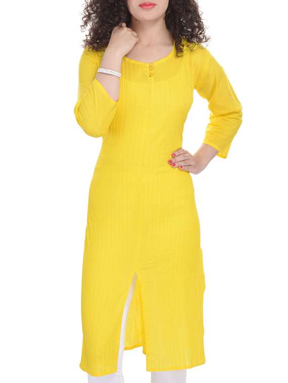 yellow cotton kurta