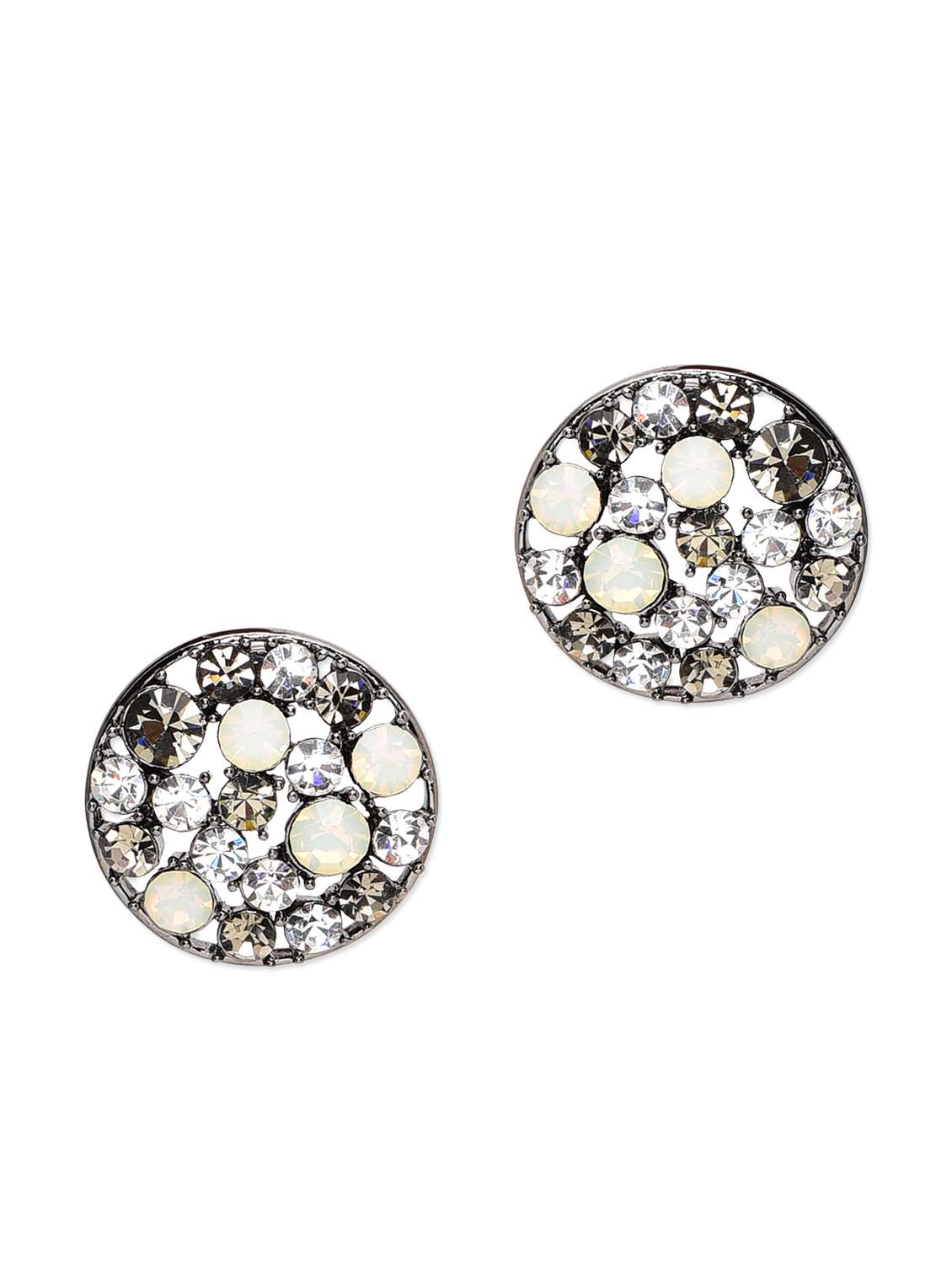 gold and silver studs earrings