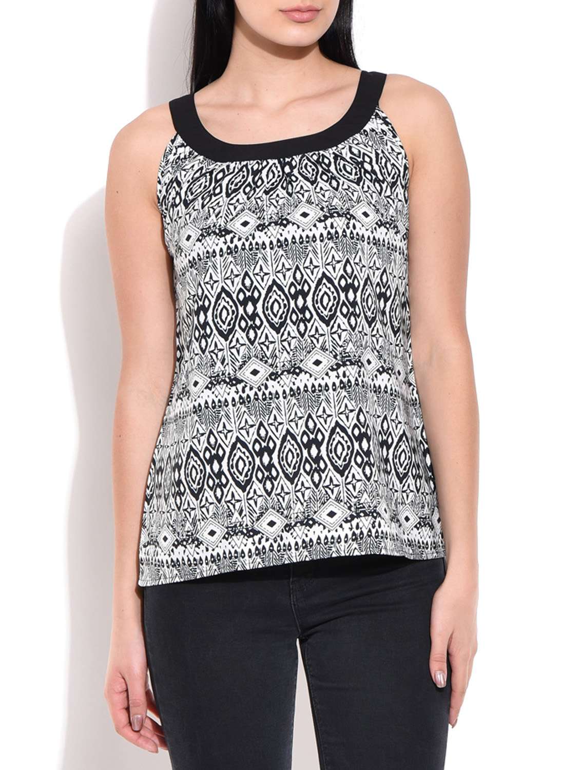 black polyester regular top