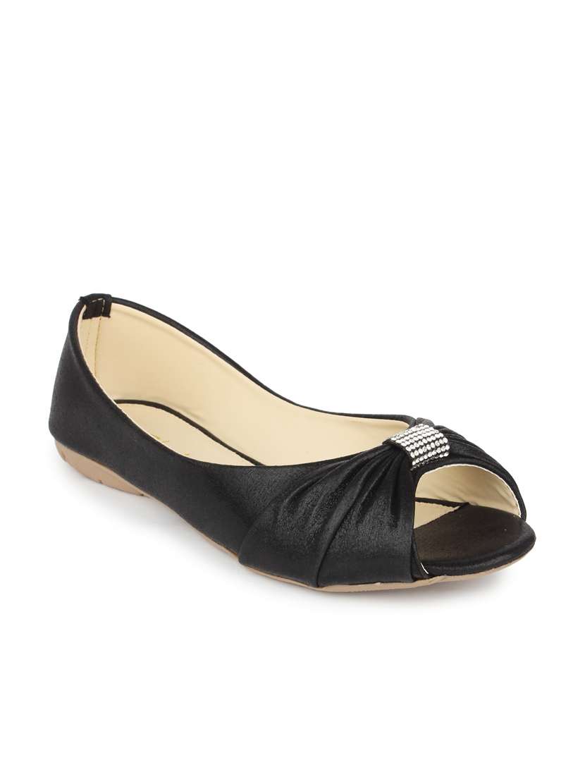 black leatherette slip on sandal