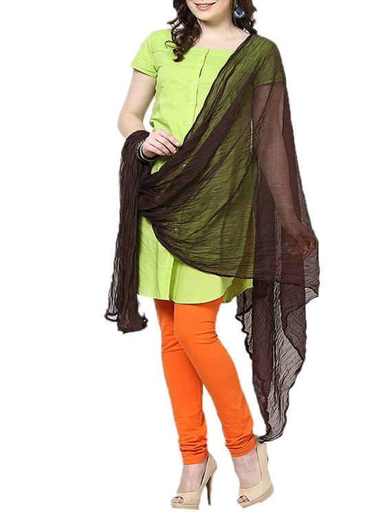Coffee Chiffon Plain Dupatta - By