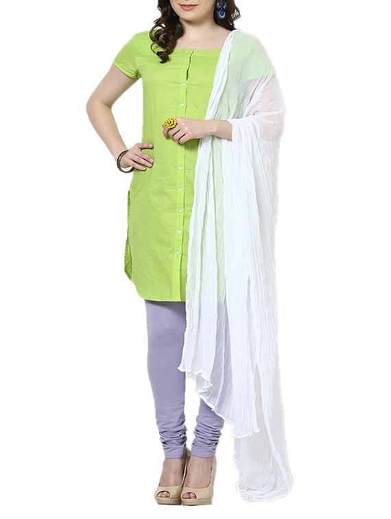 White Chiffon Plain Dupatta - By