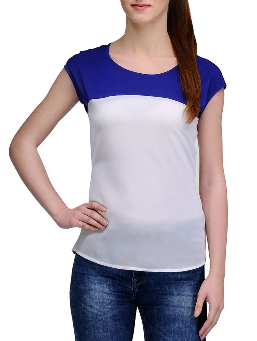 white polyester regular top