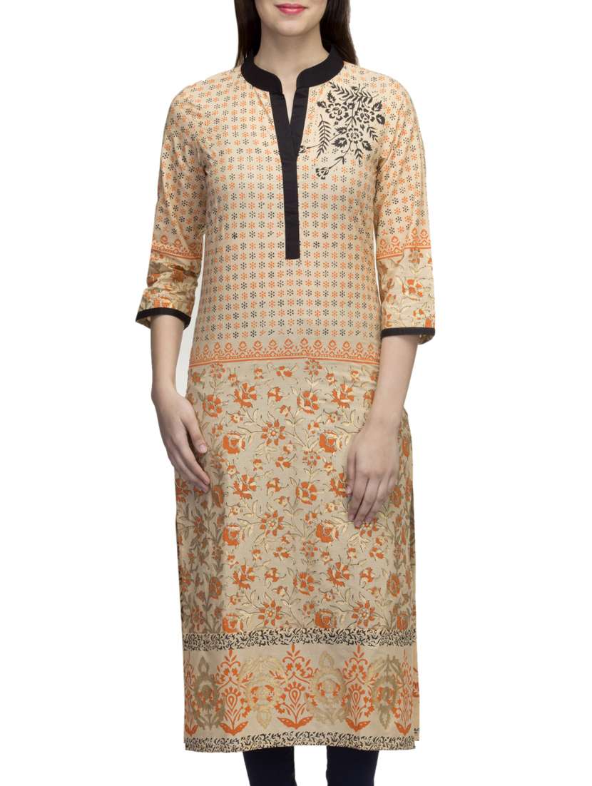 BABAJI STYLE orange Cotton kurta