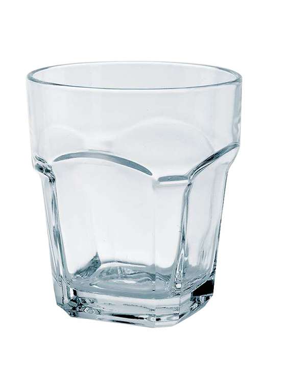 transparent glass tumbler
