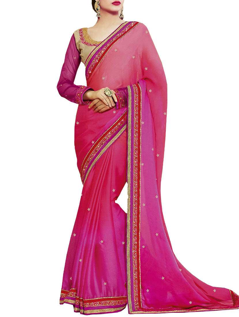 indianefashion  maroon faux georgette embroidery sarees