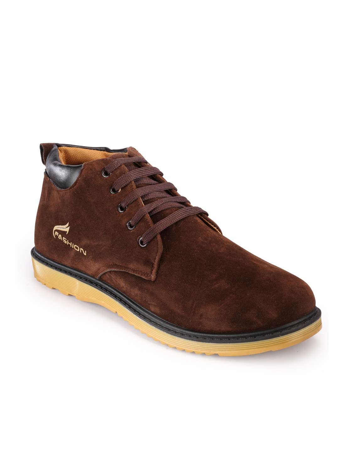 Buy online Brown Velvet Casual Shoes from Footwear for Men by