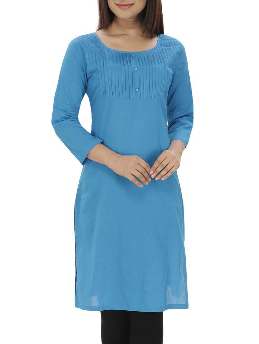 blue rayon straight kurta