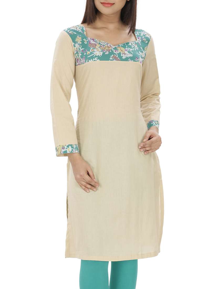 beige rayon  straight kurta