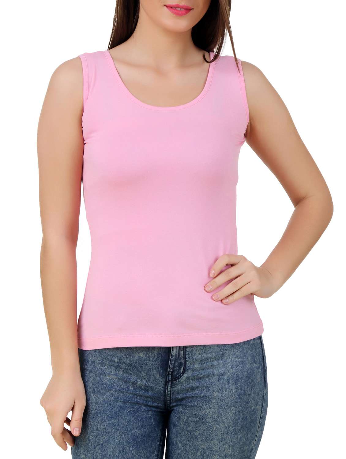 pink cotton blend top