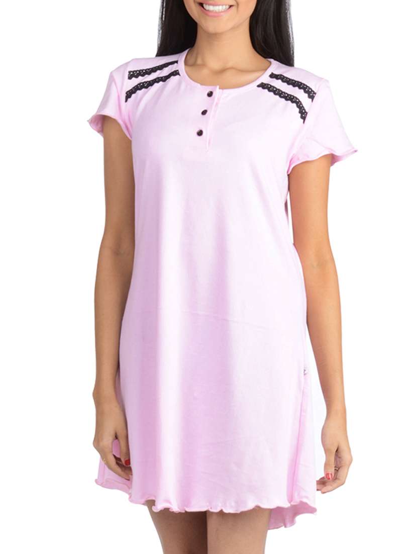 Short Sleeve Round Neck Cotton Sleepwear