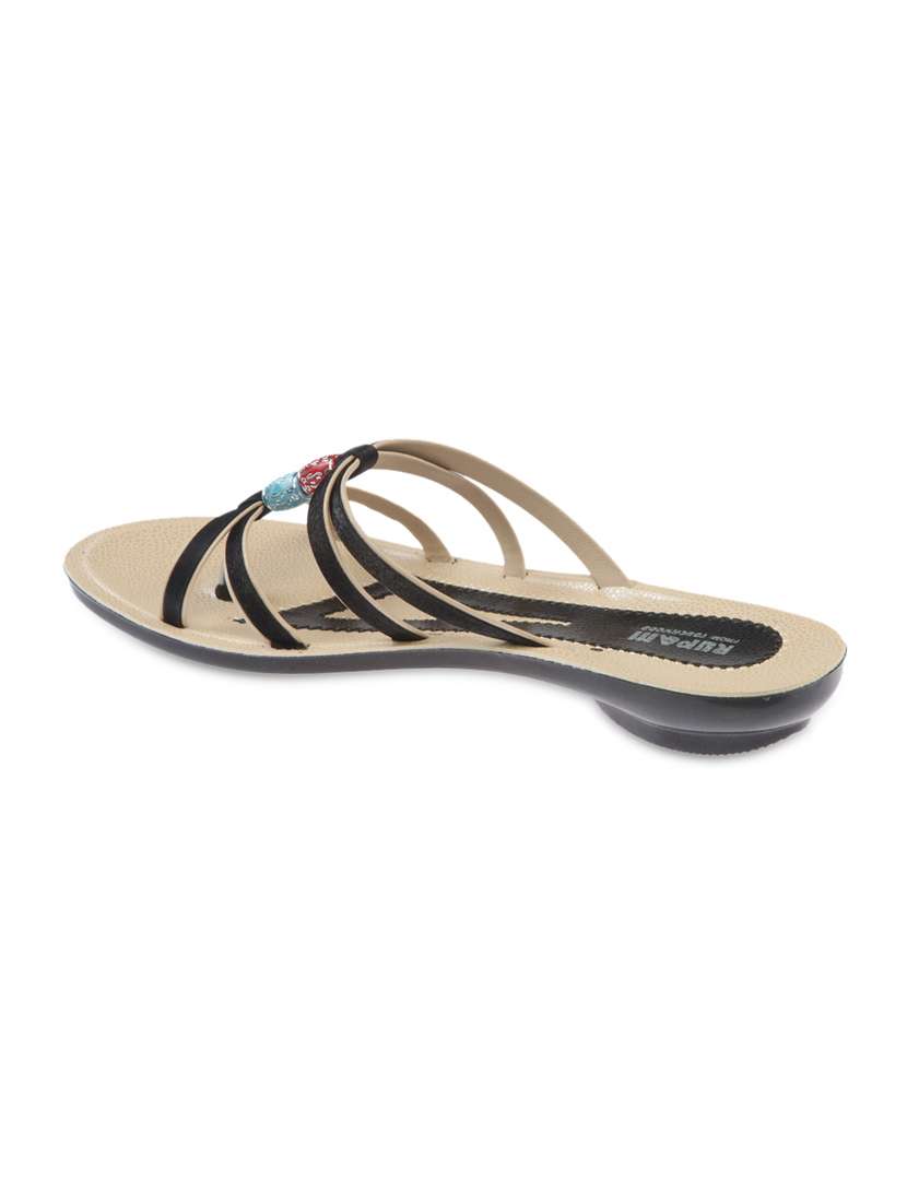 Buy online Black Thin Straps Flat Sandals from flats for Women by